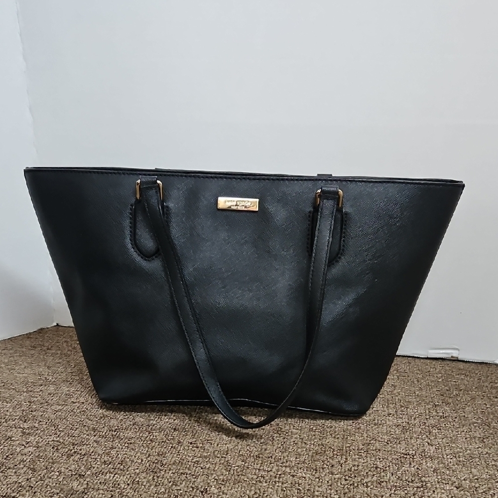 Kate Spade New York Large Laurel Bag Tote Black Pebbled Leather